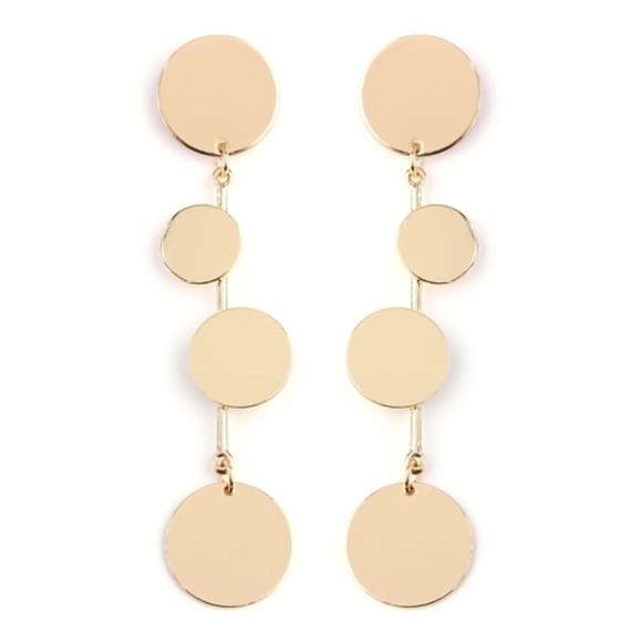 Riah Fashion Jewelry - Dangling Disc Statement Earrings